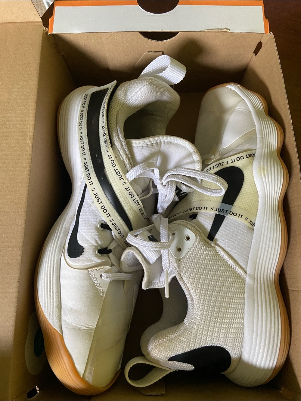 Nike White & Black Training Sneakers with Gum Outsole